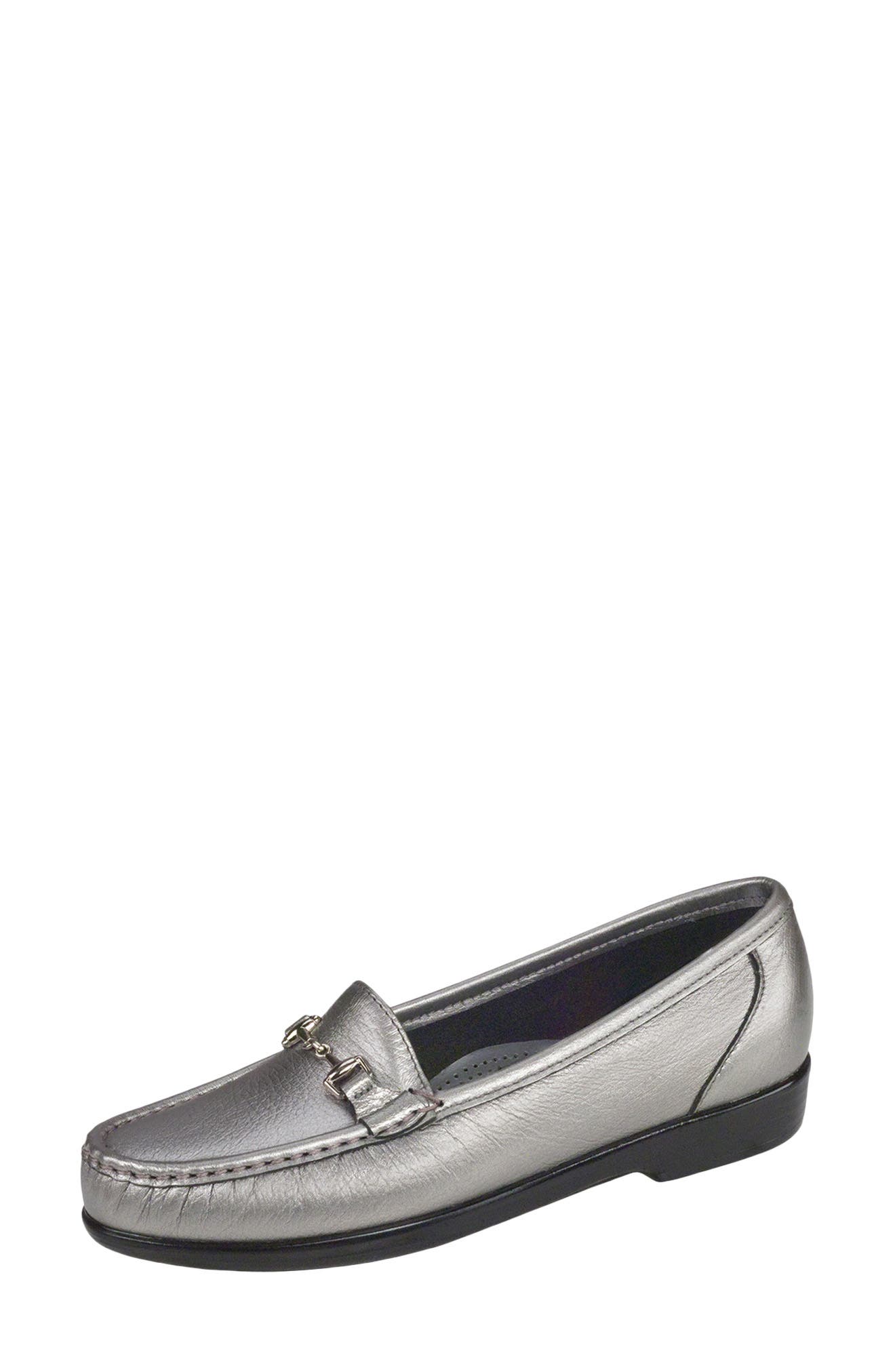 SAS Metro Metallic Loafer, Alternate, color, Pewter