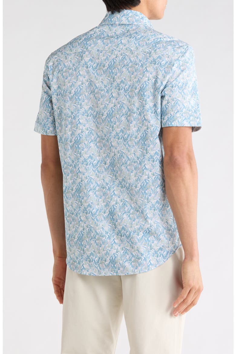 Short Sleeve Woven Shirt, Alternate, color, ICE BLUE
