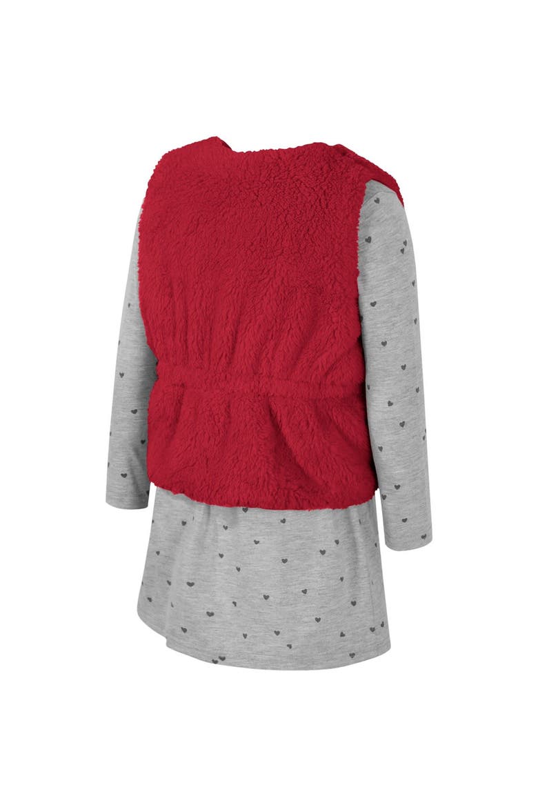 Girls Toddler Colosseum Crimson Alabama Crimson Tide Meowing Vest & Dress Set, Alternate, color, Crimson