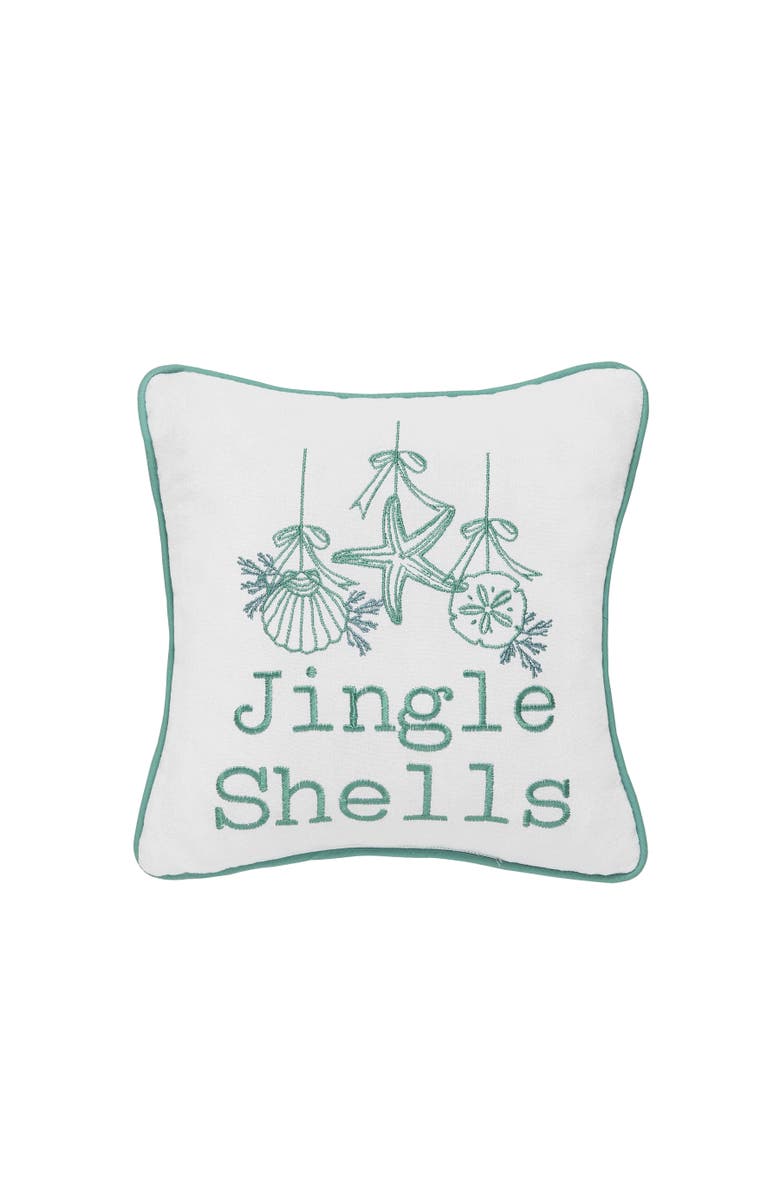 C&F Home Jingle Shells Christmas Pillow, 10" x 10", Main, color, 