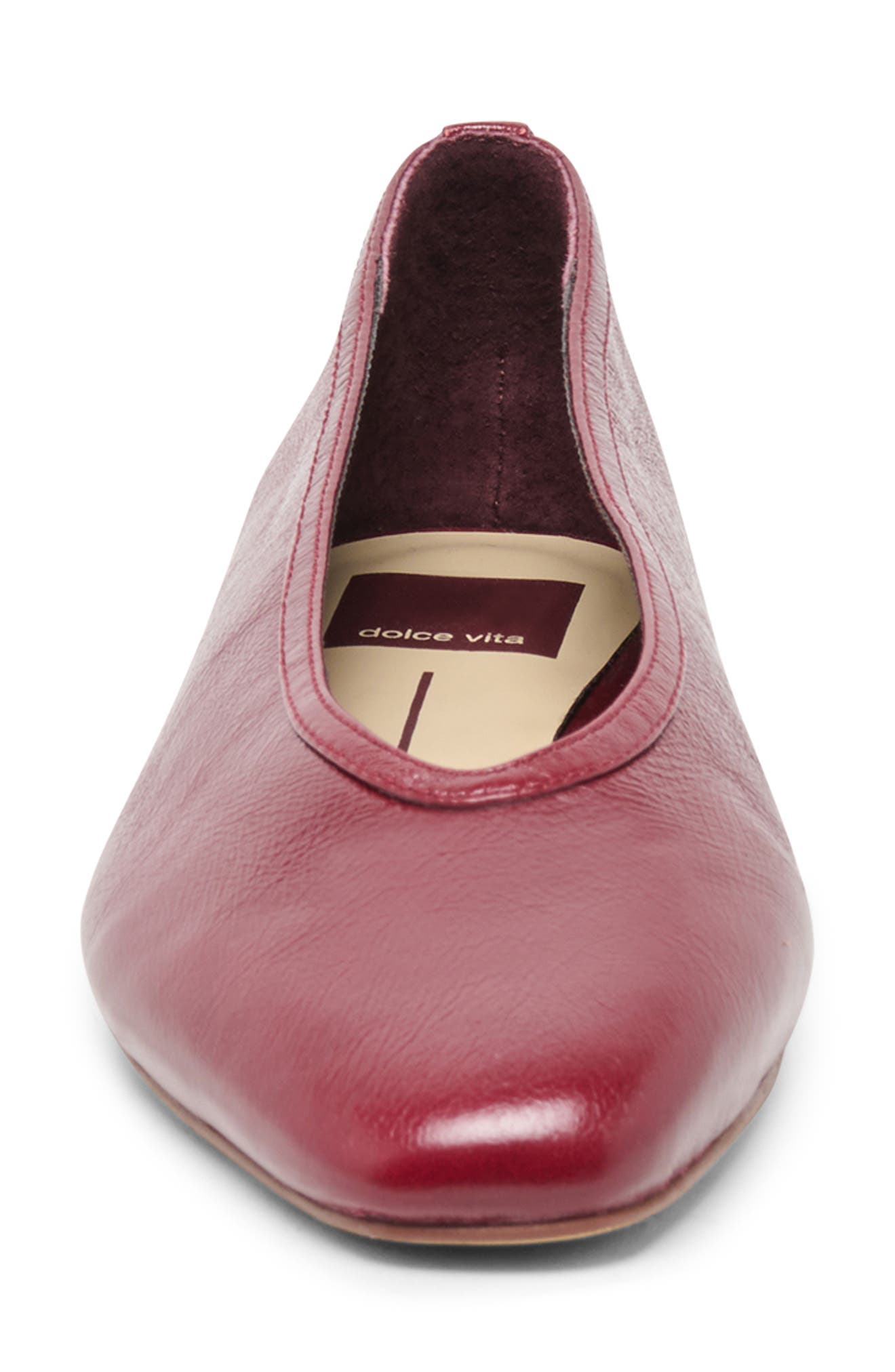 Caret Flat, Alternate, color, GARNET LEATHER