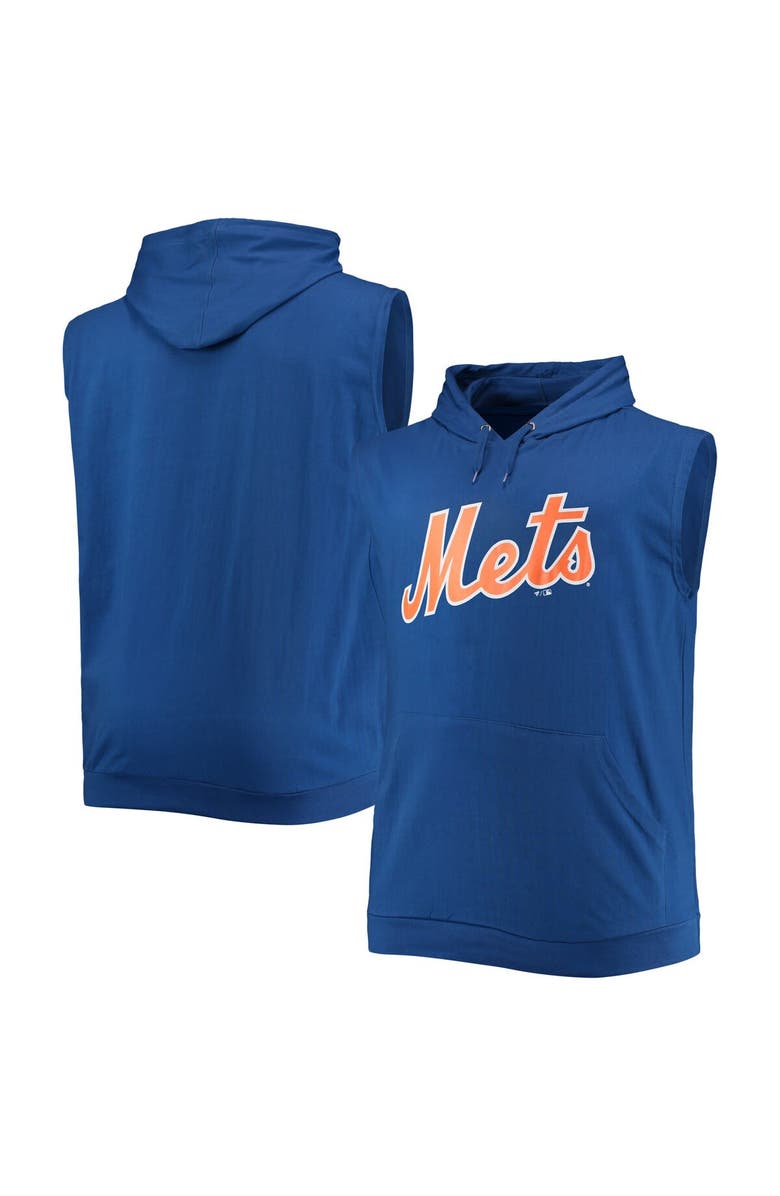 PROFILE Men's Royal New York Mets Jersey Muscle Sleeveless Pullover Hoodie, Main, color, 