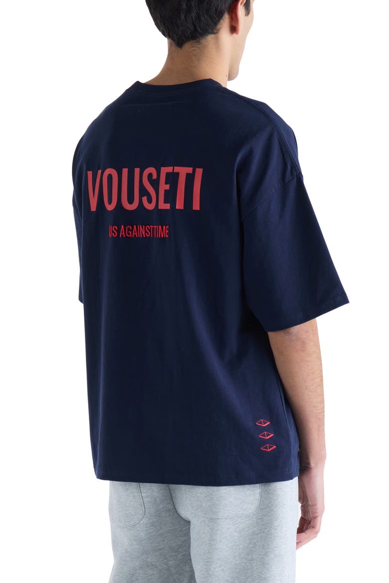 Us Against Time Cotton Graphic T-Shirt, Alternate, color, NAVY