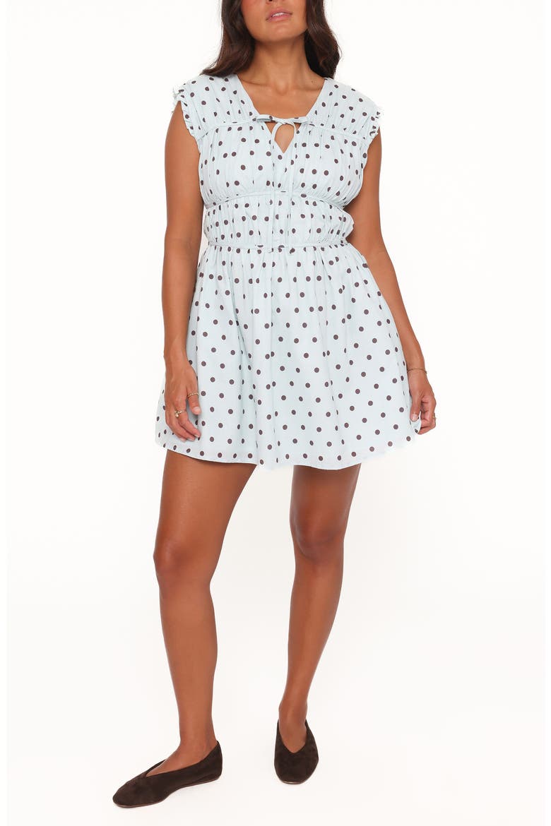 Pipper Polka Dot Minidress, Main, color, BLUE POLKA DOT