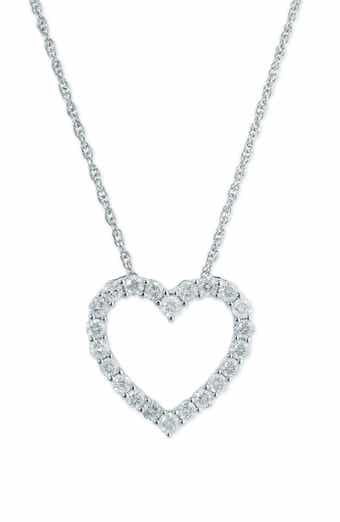 EFFY Sterling Silver Pavé Diamond Heart Pendant Necklace - 0.46 ctw.
