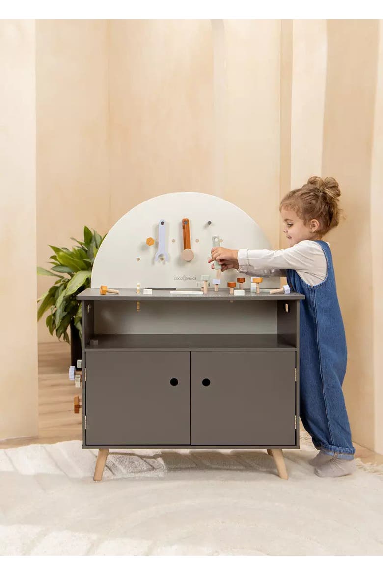 Wooden Workbench Playset, Alternate, color, Natural Wood