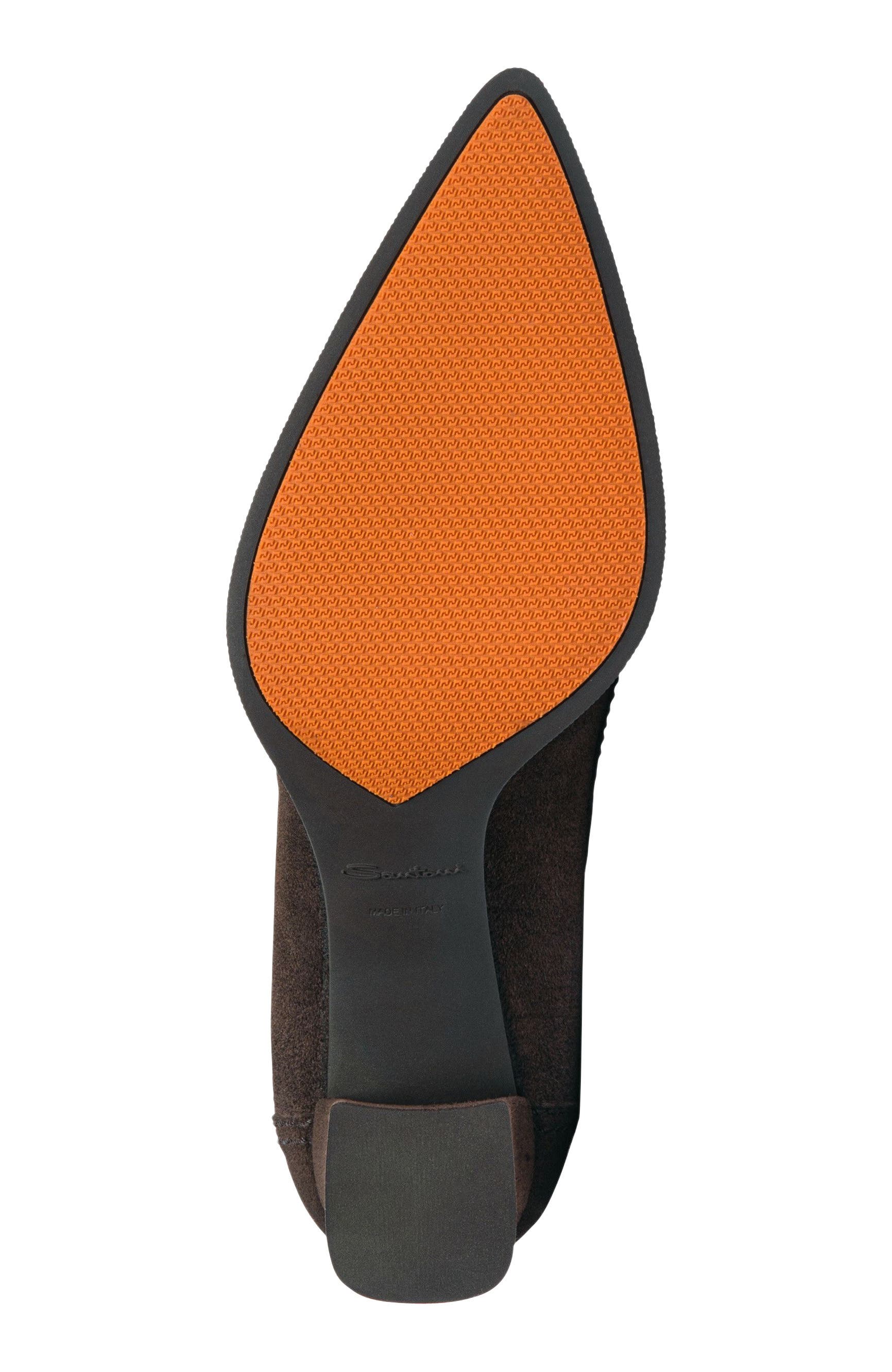 Santoni Women's suede mid-heel pump, Alternate, color, Brown