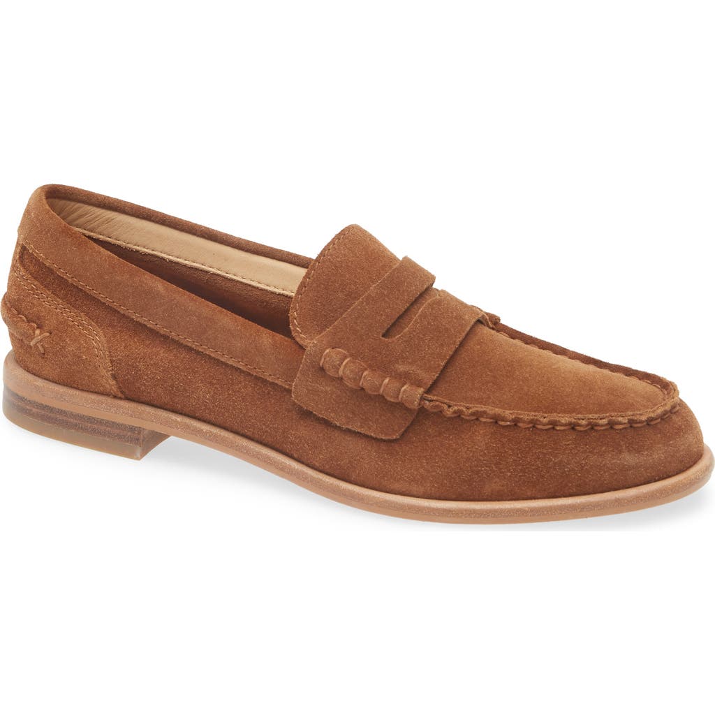 Rag & Bone Carter Suede Penny Loafers In Brown Suede