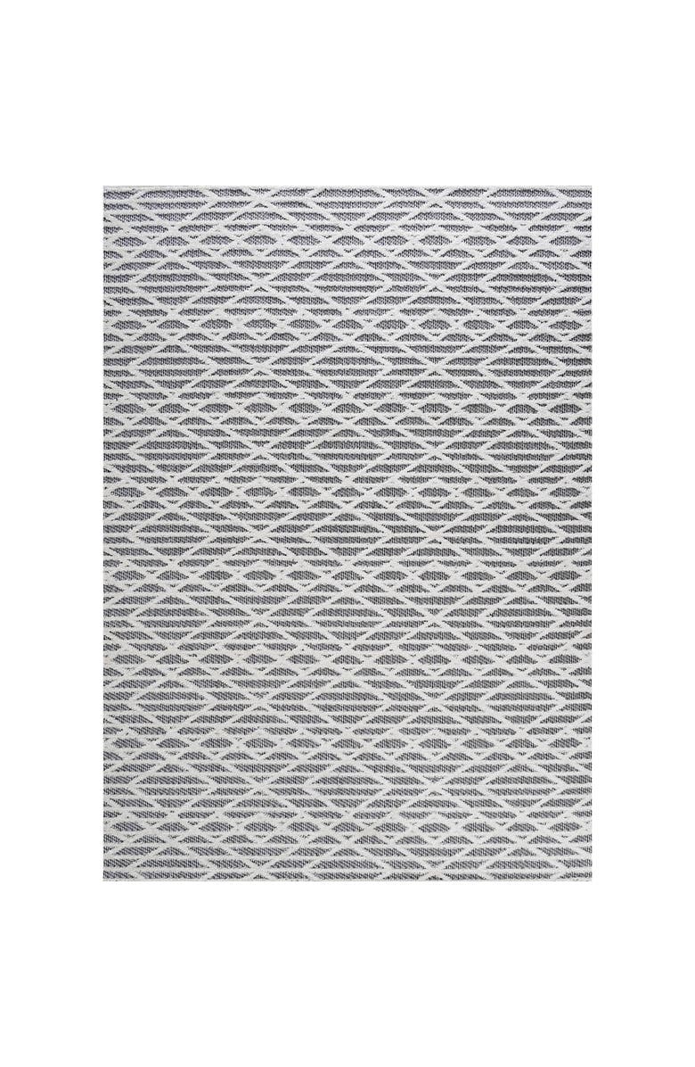 JONATHAN Y Ararat High-Low Pile Moroccan Diamond Modern Indoor/Outdoor Area Rug, Main, color, Black/Ivory