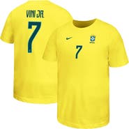 Nike Youth Nike Vini Jr. Yellow Brazil National Team Name & Number T-Shirt