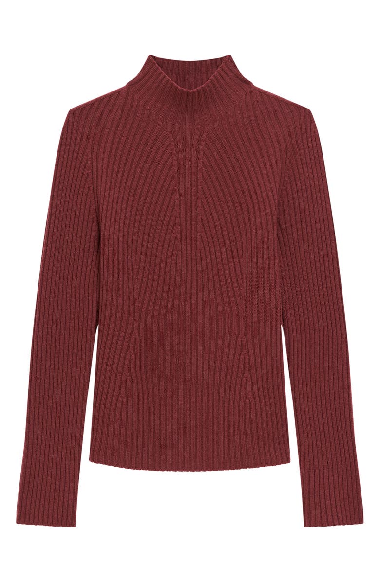 Theory Traveling Mock Neck Rib Cashmere Sweater, Alternate, color, Oxblood Red