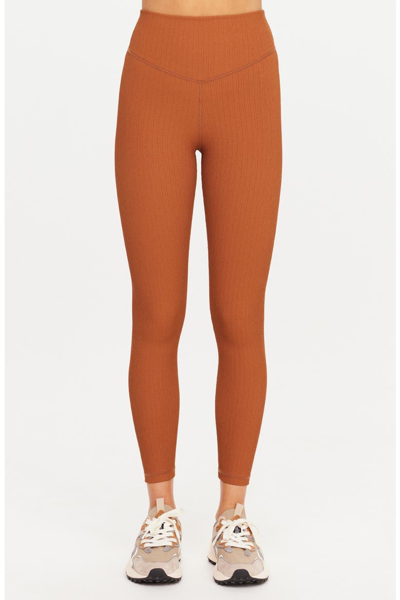 Mariana High Waist Midi Leggings, Main, color, BROWN