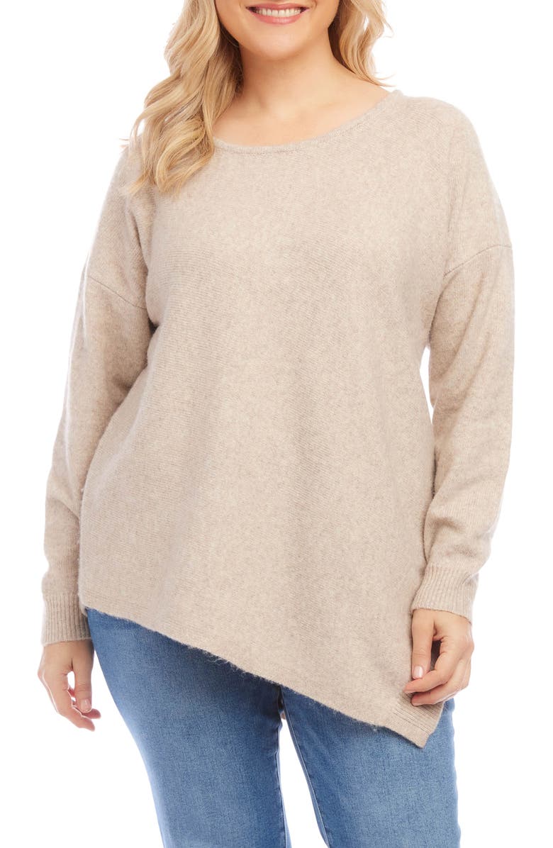 Karen Kane Asymmetric Hem Scoop Neck Sweater, Main, color, 