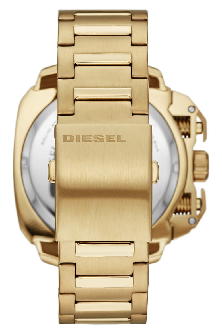 Men's DIESEL BAMF Chronograph Gold-Tone Bracelet Watch, 56mm, Alternate, color, GOLD