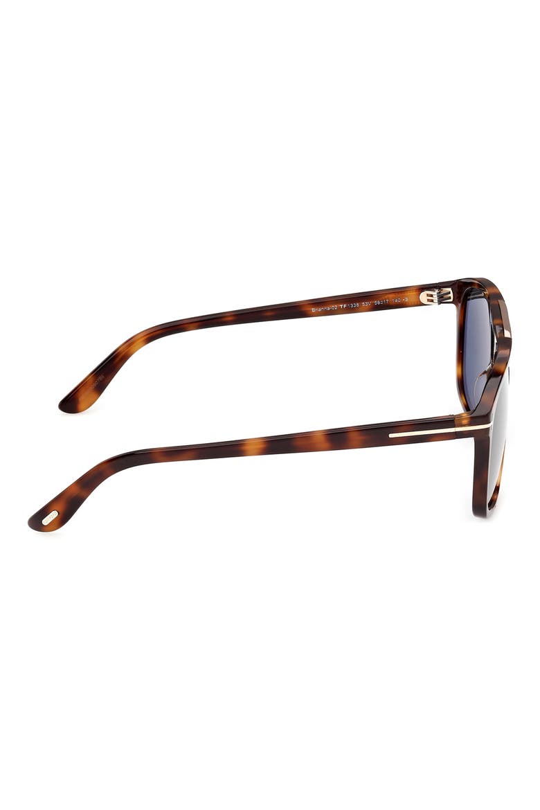 Brianna 58mm Gradient Navigator Sunglasses, Alternate, color, SHINY CLASSIC HAVANA SHINY ROSE GOLD /T/ LOGO / DARK TEAL LENS