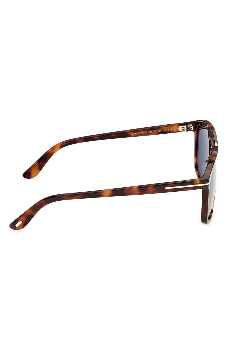 TOM FORD Brianna 58mm Gradient Navigator Sunglasses, Alternate, color, Havana Rose Gold / Dark Teal