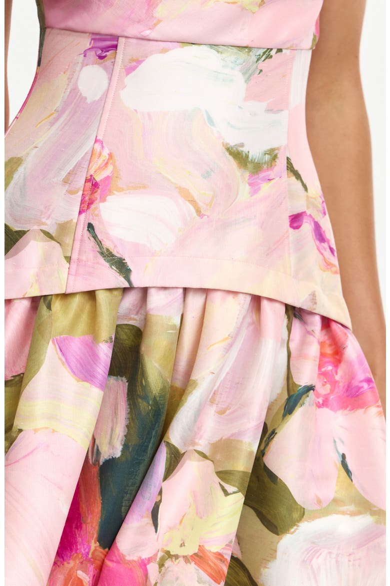 Reeve Floral Print Dupioni Gown, Alternate, color, GARDEN AFTERNOON