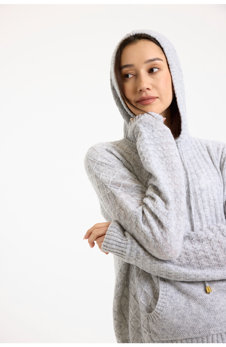 Brodie Pure Cashmere Luxe Relaxed Fit 100% Cashmere Hoodie, Alternate, color, Super Grey