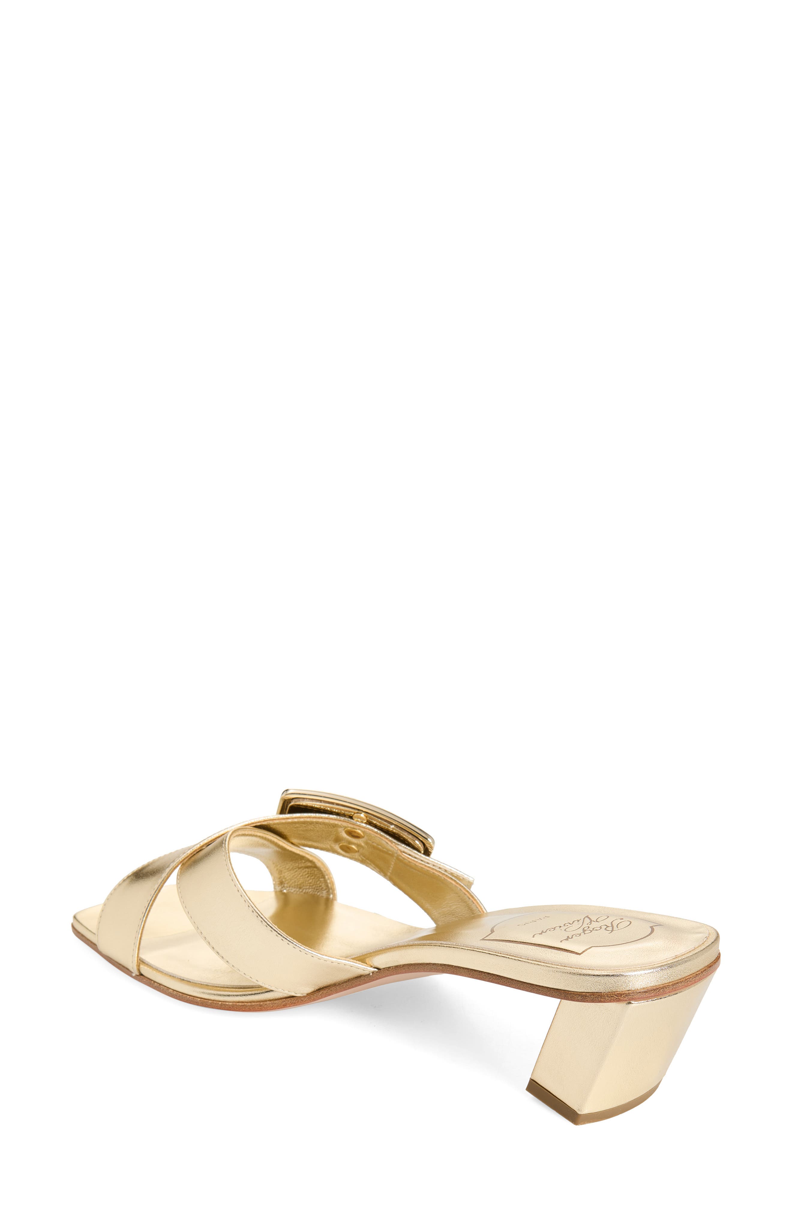 Roger Vivier Crossover Slide Sandal, Alternate, color, Oro Chiaro