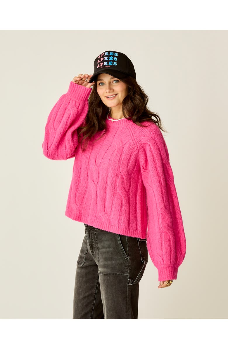 Carve Designs Eloise Wool Sweater, Alternate, color, Hot Pink