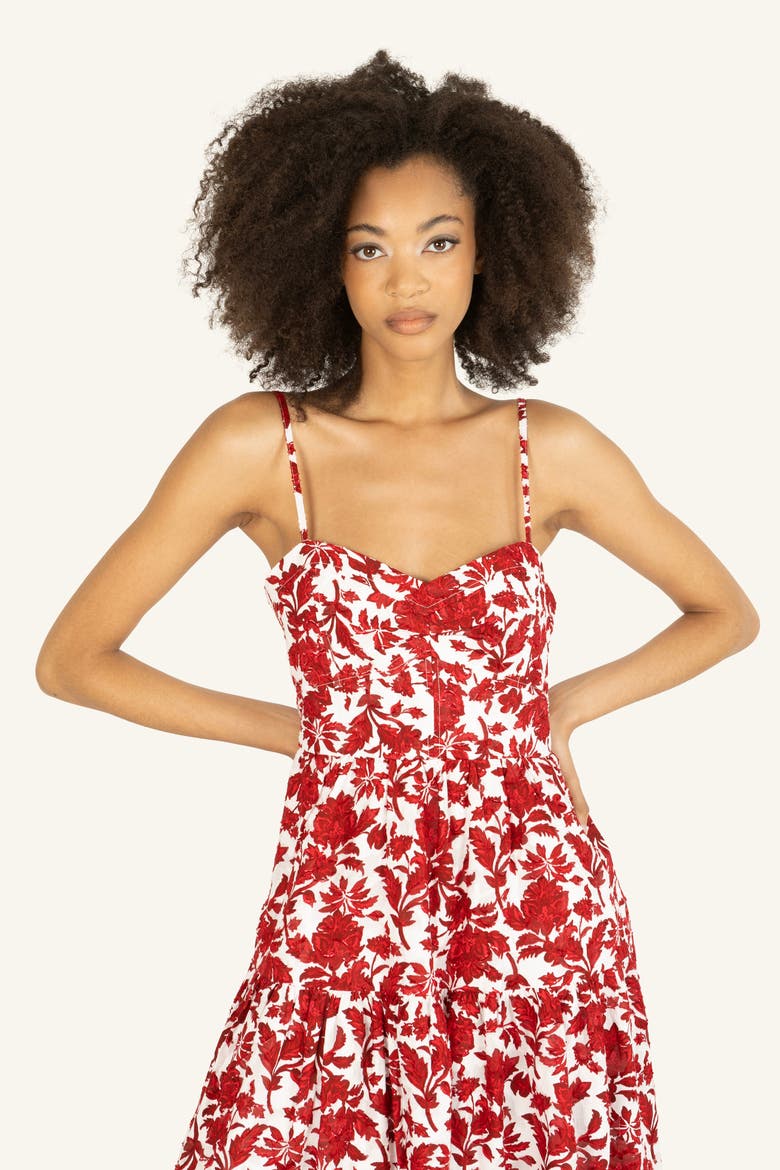 Nehru Dress, Alternate, color, Red Floral Print