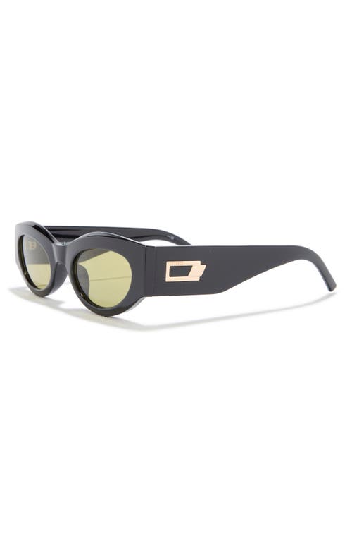 Le Specs Body Bumpin Ii 50mm Oval Sunglasses In Black