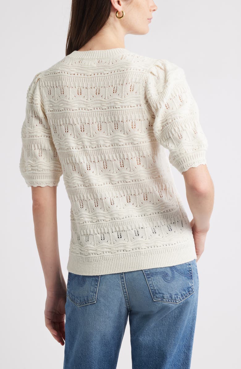Caslon<sup>®</sup> Mixed Stitch Sweater, Alternate, color, Ivory Pristine