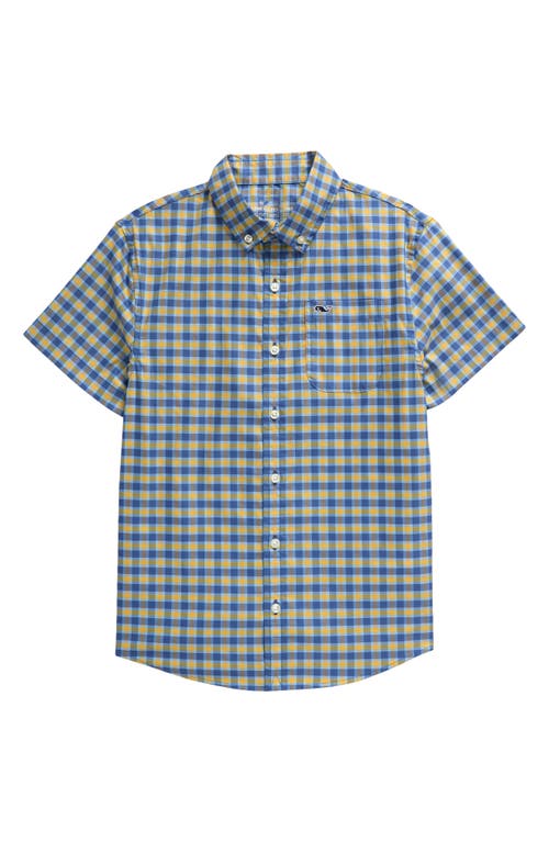 Vineyard Vines Kids' Arawak Graphic T-shirt In Honey Plaid