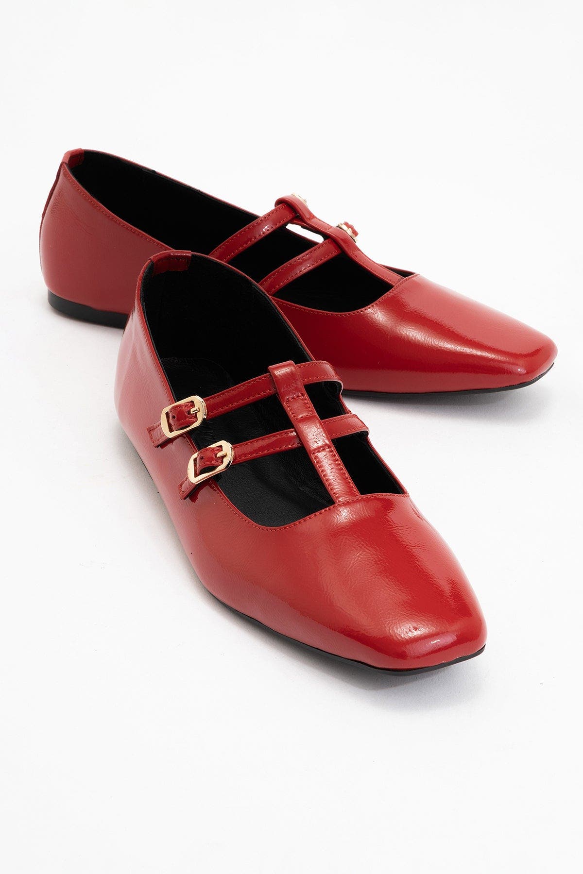 Forever & Always Shoes Starling Leather Mary Jane Flats, Alternate, color, Red Patent Leather