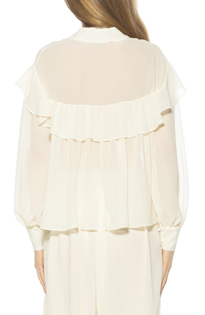 Alexia Admor Solace Ruffle Long Sleeve Button-Up Top, Alternate, color, Ivory