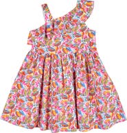 Florence Eiseman Leaf Print One Shoulder Dress