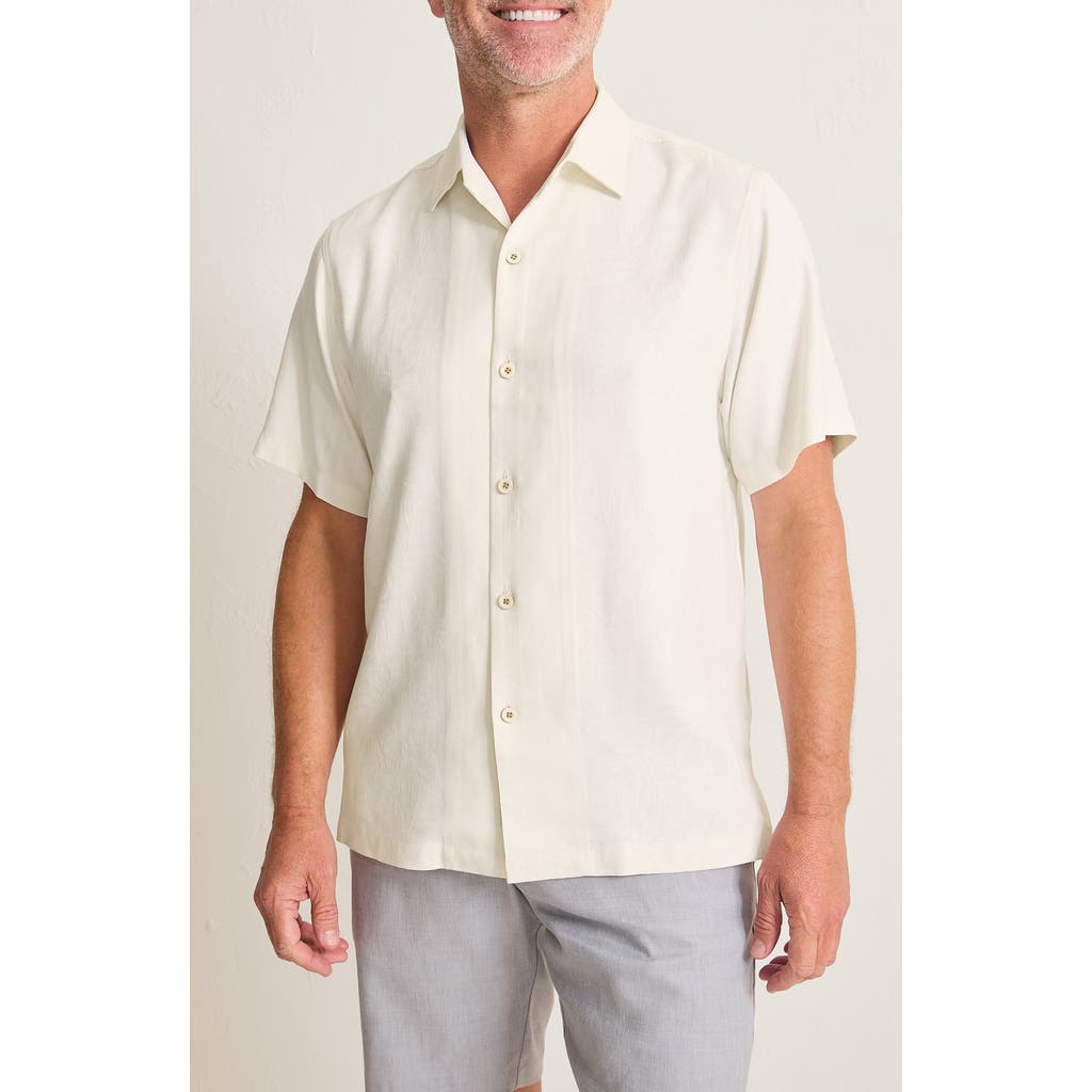 Tommy Bahama Maui Border Short Sleeve Silk Button-up Shirt In Continental