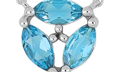 Bony Levy 14k Gold Cluster Pendant Necklace In 14k Wg London Blue Topaz