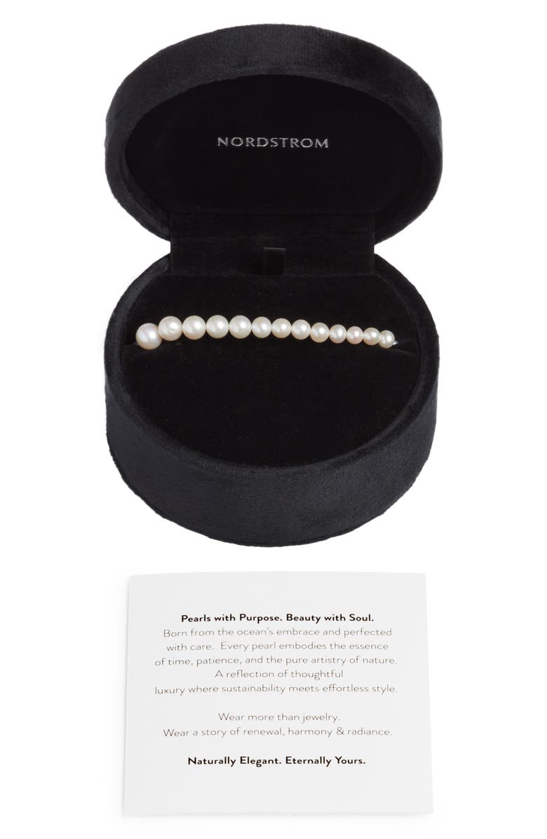 Nordstrom Freshwater Pearl Bracelet, Alternate, color, White- 14K Yellow Gold