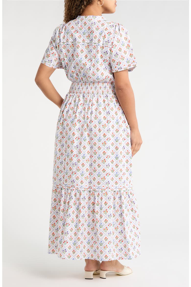 Lara Floral Belraj Poplin Maxi Dress, Alternate, color, WHiTE-MULTI