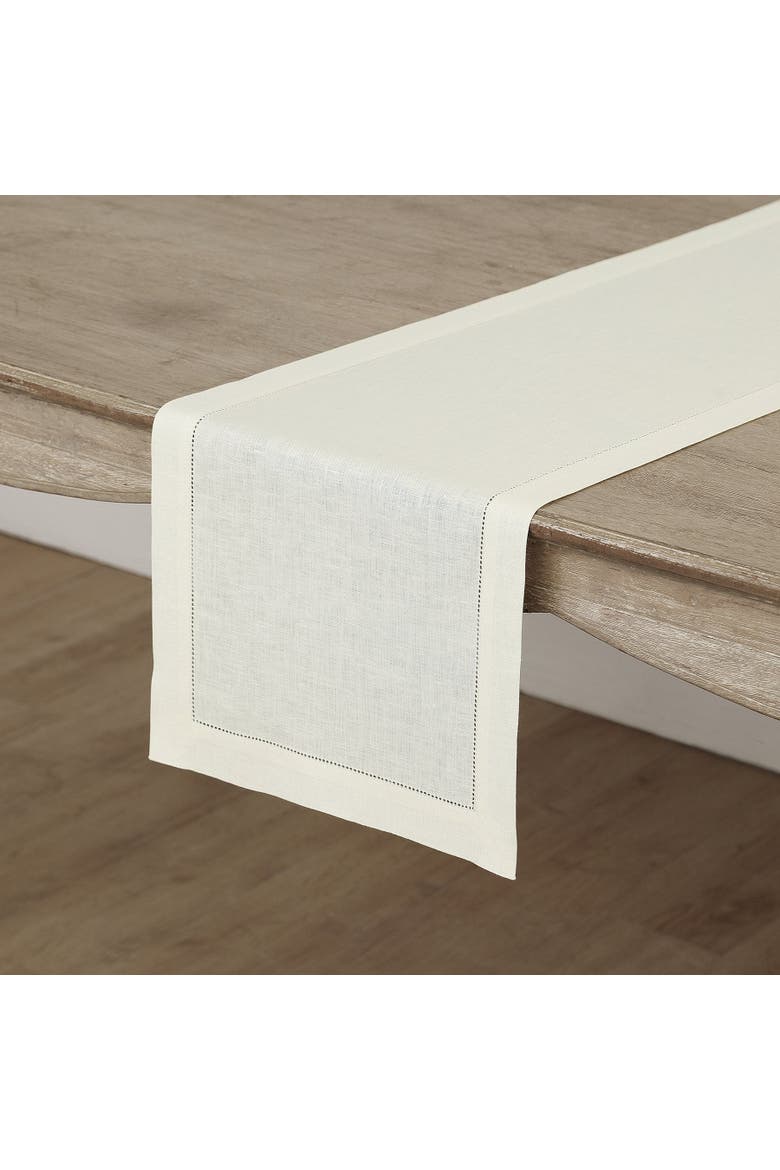Linen Table Runner - Classic Hemstitch, Main, color, Ivory