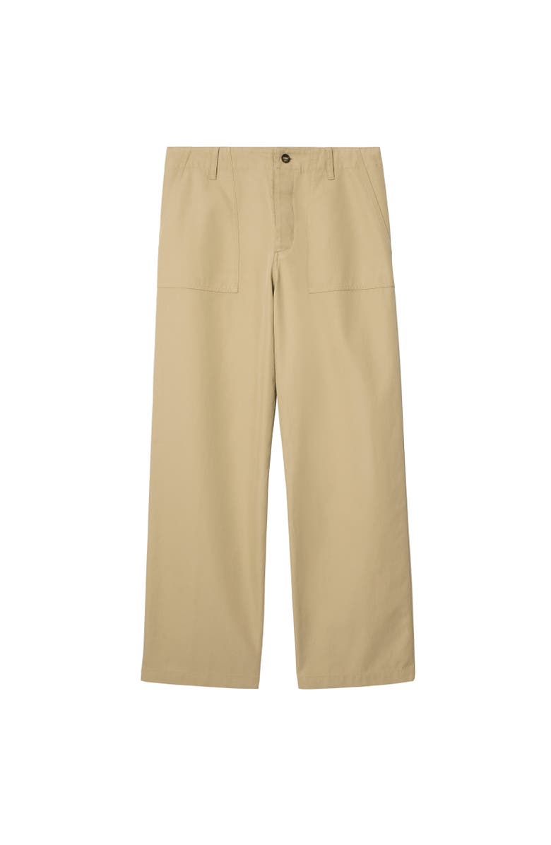 Burberry Gabardine Trousers, Alternate, color, Dune Beige