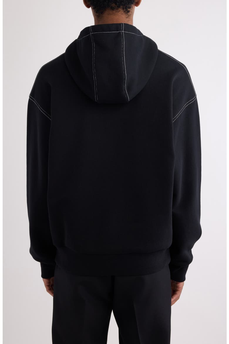 Boxy Fit 4G Embroidered Hoodie, Alternate, color, BLACK/ WHITE