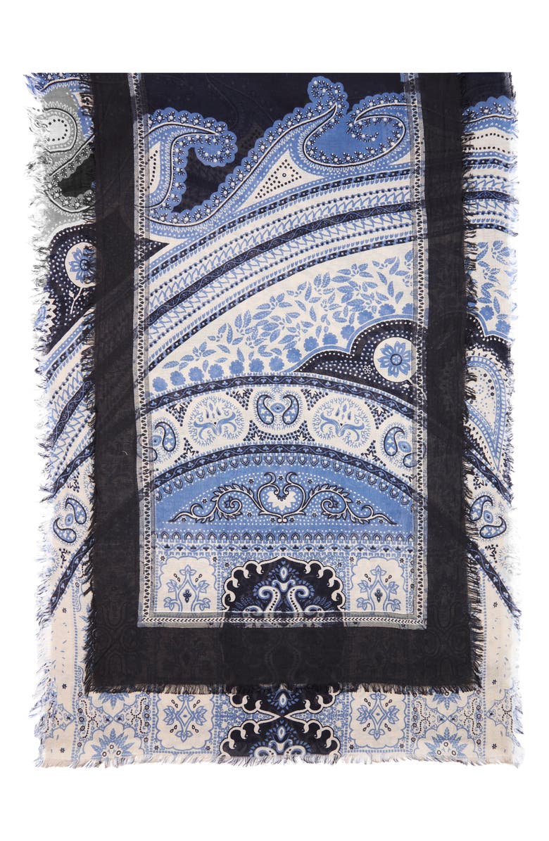 SAACHI Paisley Mix Print Scarf, Alternate, color, Blue