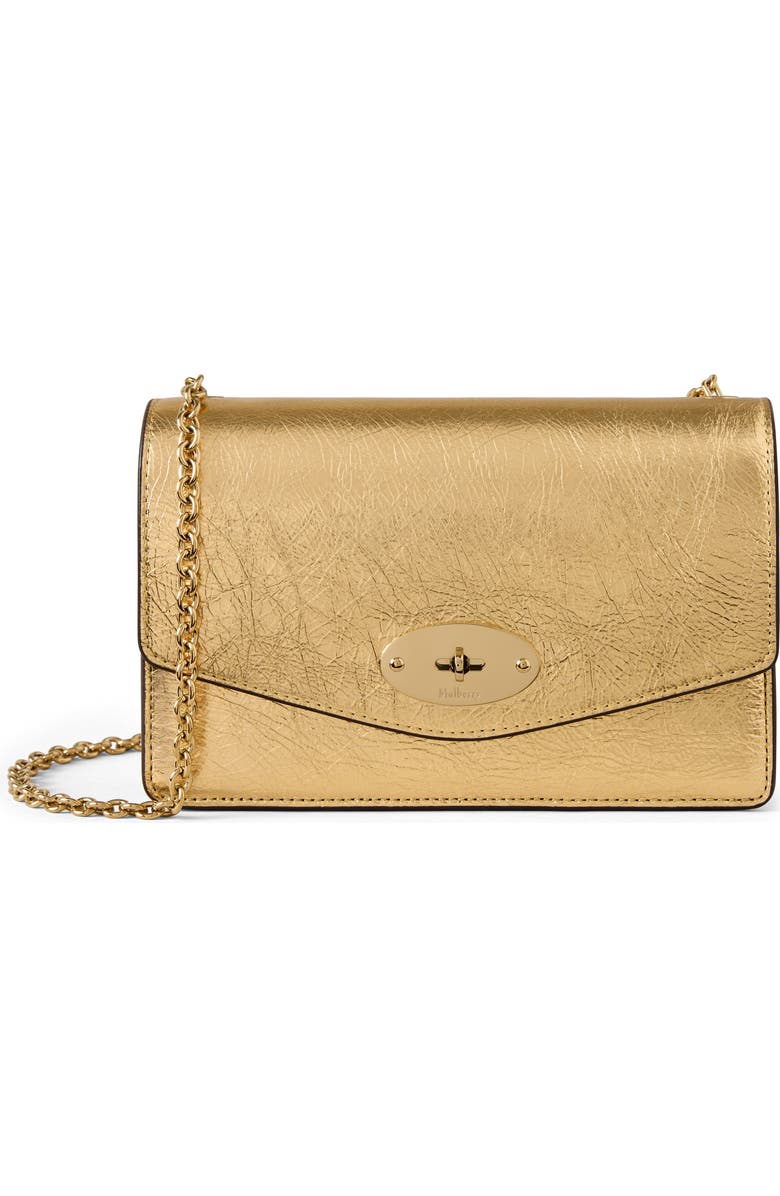 Mulberry Small Darley Crinkled Leather Crossbody Bag, Main, color, Somerset Gold