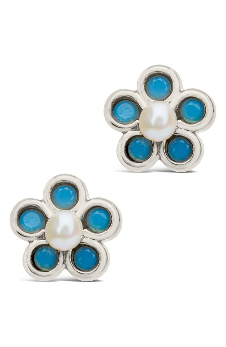 Sterling Forever Lilo Imitation Pearl Stud Earrings, Alternate, color,