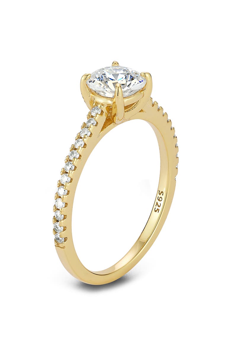 Round Moissanite Ring, Alternate, color, GOLD