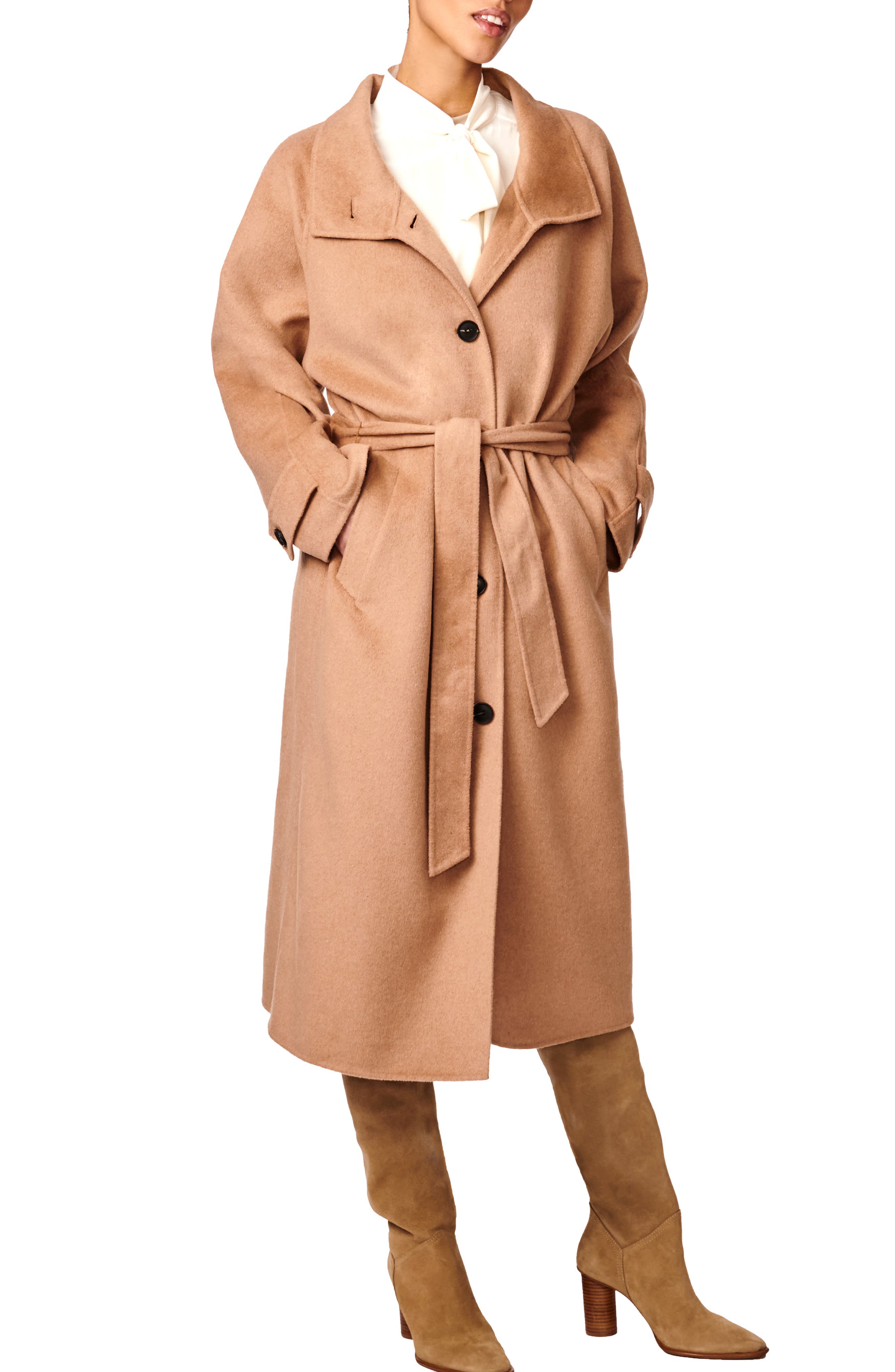 Bernardo Longline Double Face Wool Blend Coat