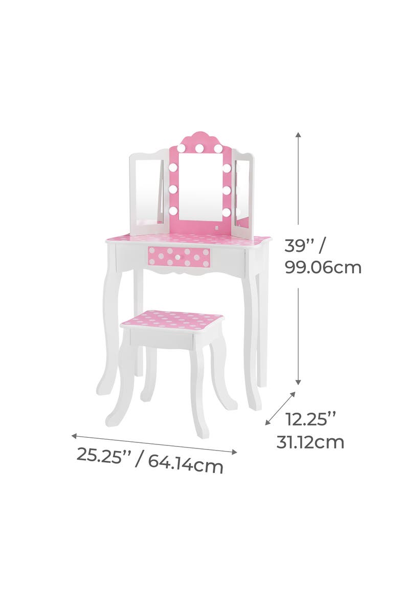 Fantasy Fields Gisele Vanity Table & Stool Set, Alternate, color, PINK