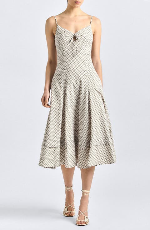 Sable Plaid Cotton Blend Dress