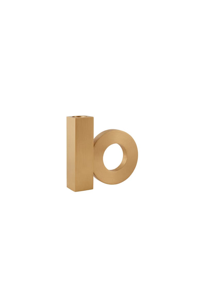 Baari Solid Brass Candleholder, Alternate, color, Brushed Brass