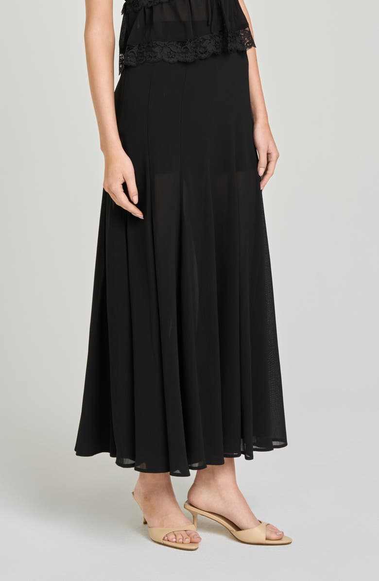 WAYF Norah Semisheer Skirt, Alternate, color, Black