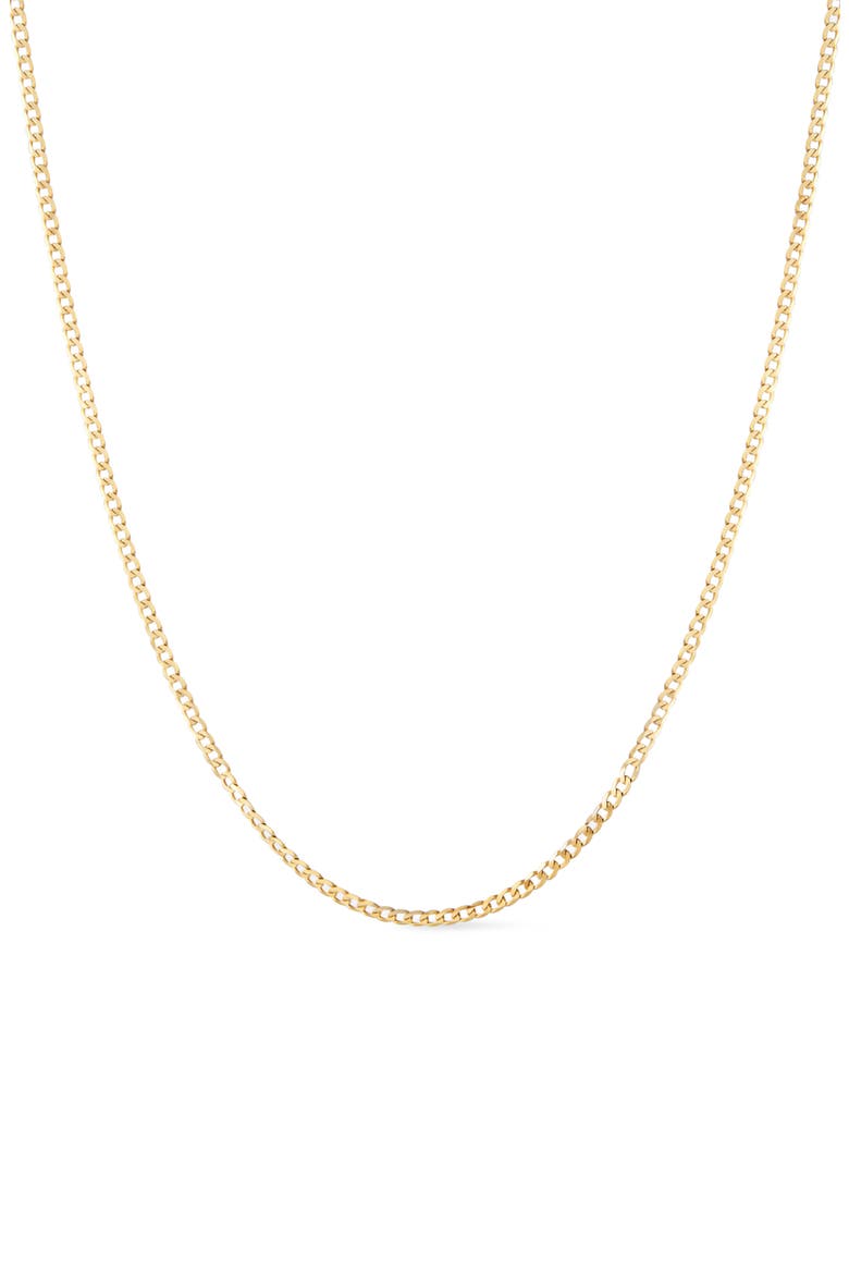 Solid Yellow Gold - Mini Curb Chain Necklace, Main, color, Gold
