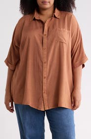 BOHO ME Short Sleeve Button-Up Shirt