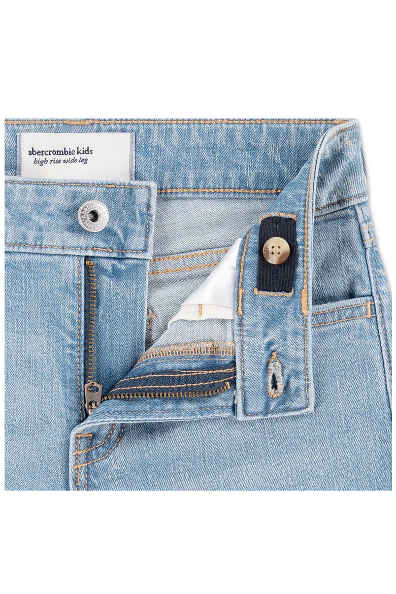 Kids' Floral Embroidered High Waist Wide Leg Jeans, Alternate, color, TOPAZ